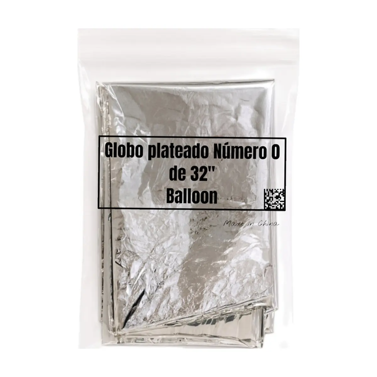 Globo plateado Número 0 de 32 pulgadas Balloon - Thumbnail 3