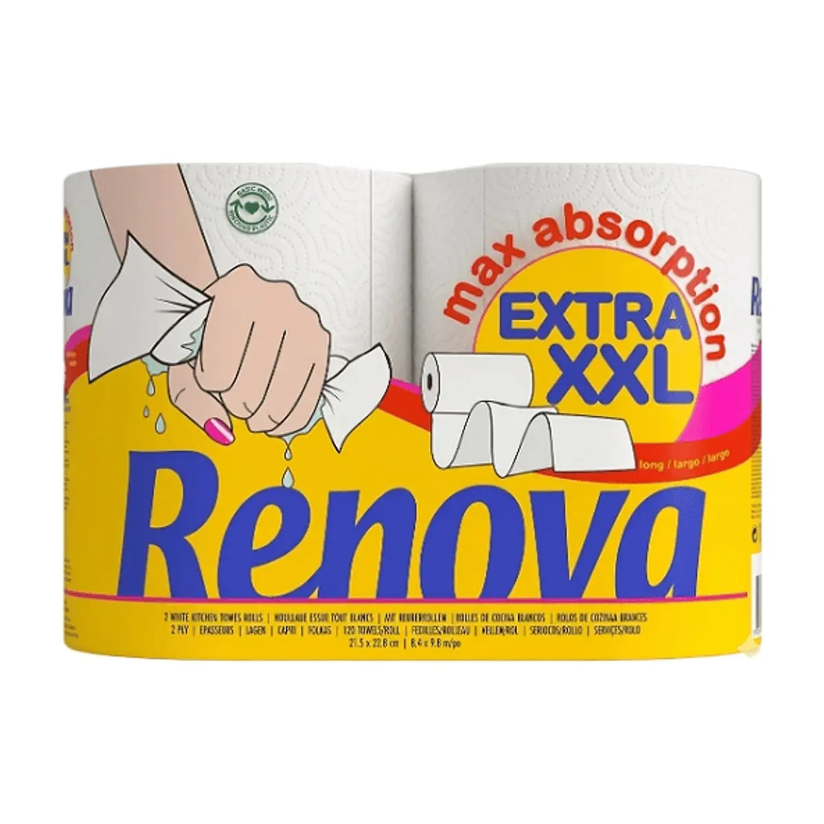 Toalla de Papel Maxiabsorpt Extra XXL (2 Rollos) RENOVA