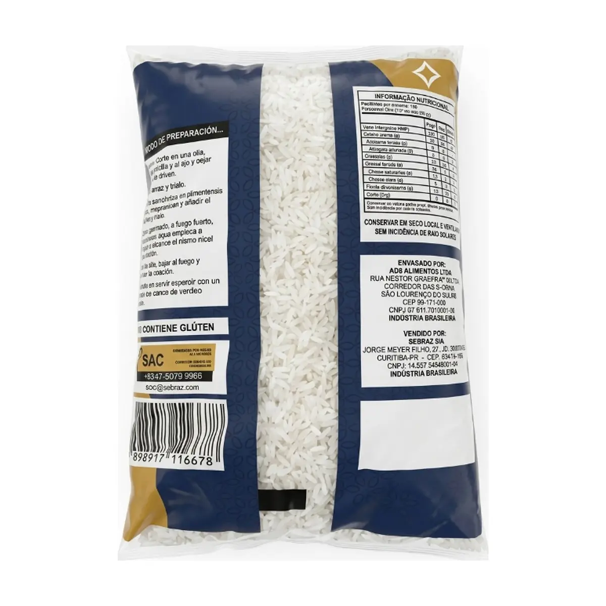 Arroz tipo 1 Sebraz (1 kg / 2.2 lb) - Thumbnail 2