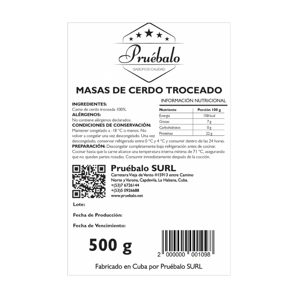 Carne de cerdo troceada Pruébalo (500 g / 1.1 lb) - Thumbnail 3