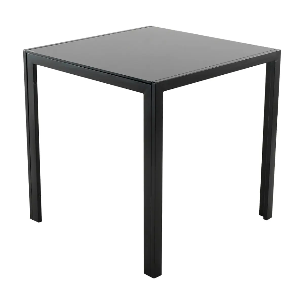 Mesa de comedor cuadrada con tablero de vidrio color negro Dowell