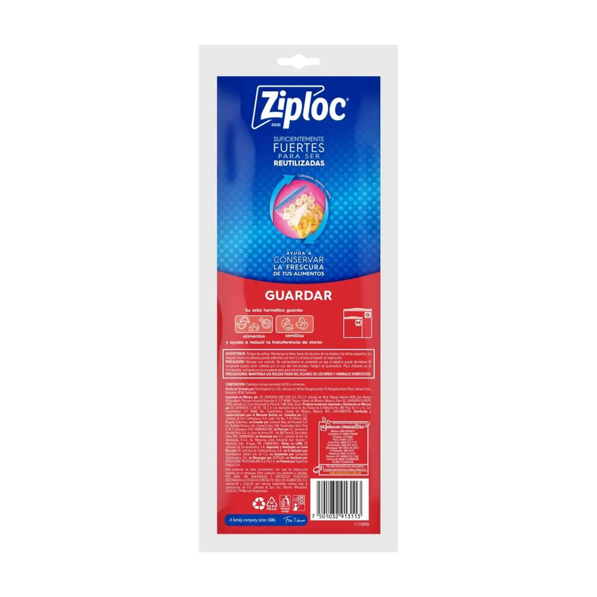 Bolsas grandes reutilizables de plástico transparente grandes para guardar Ziploc (10 U) - Thumbnail 2