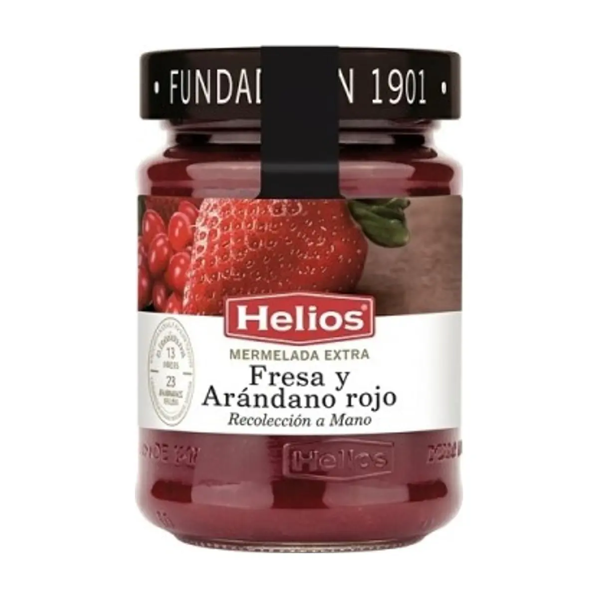 Mermelada Extra de Arándano Rojo y Fresa (340g) HELIOS