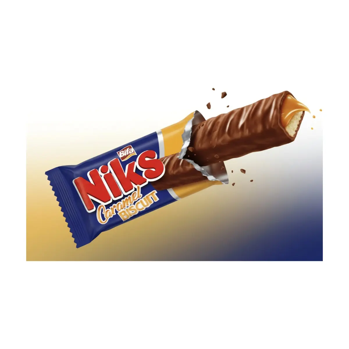 Galletas rellenas de caramelo y cubiertas de chocolate Niks Bifa (50 g / 1.76 oz) - Thumbnail 4