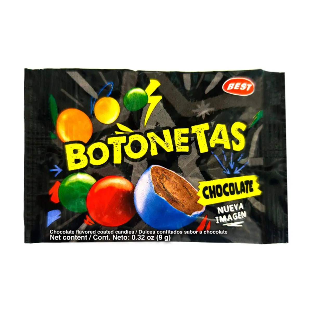 Dulces confitados sabor a chocolate Botonetas Best (9 g)