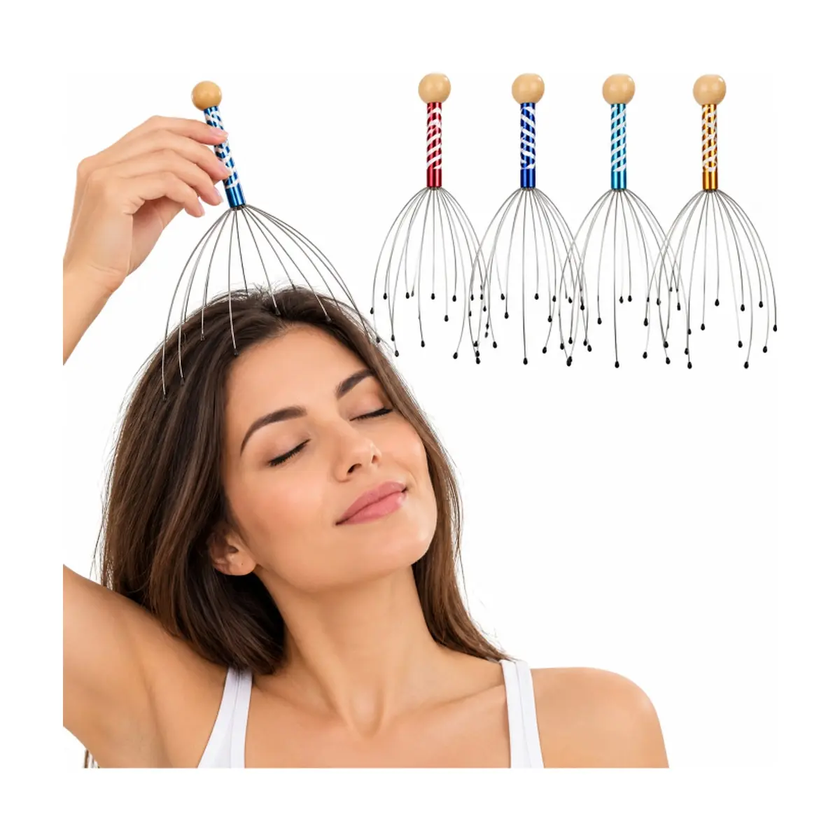 Masajeador de cabeza manual de 12 puntas Relaxa - Miniatura 4