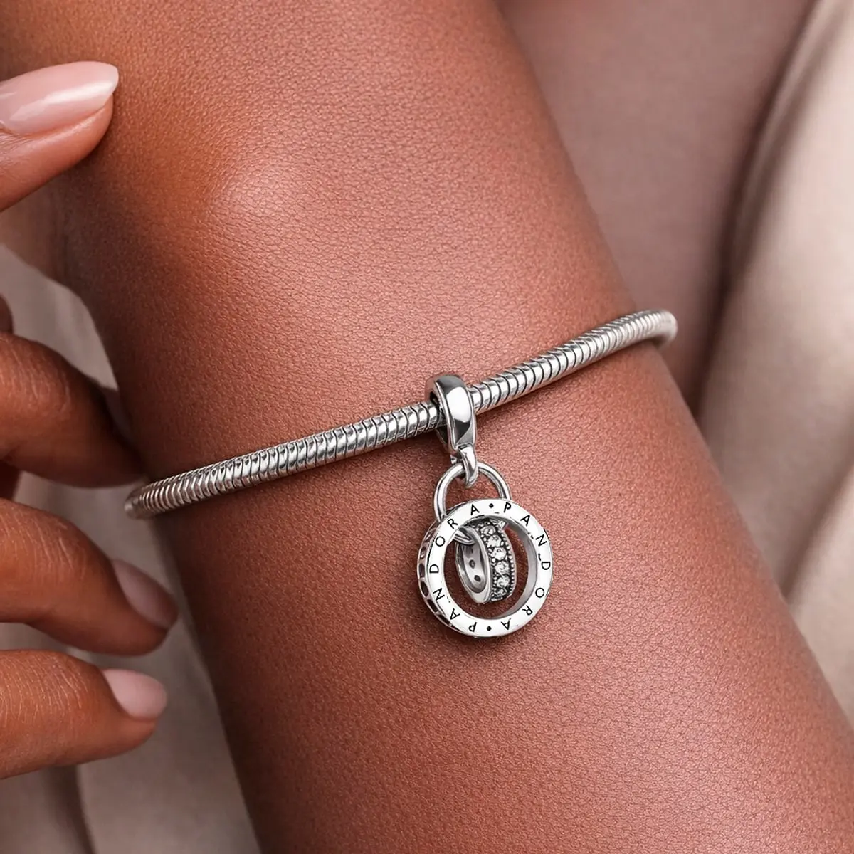 Charm colgante de plata S925 estilo Pandora logos circulares - Thumbnail 4