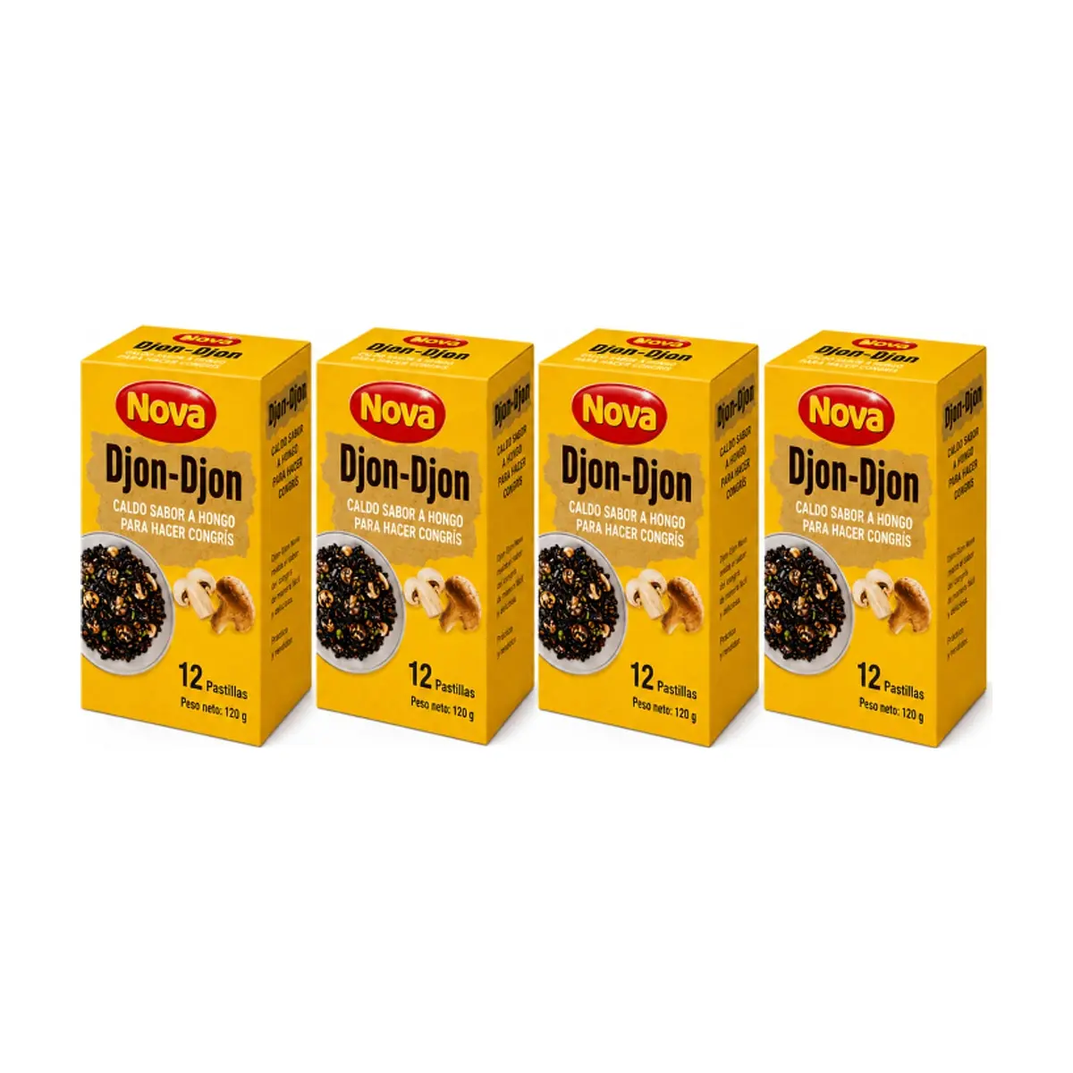 Caldo sabor a hongo para congrís Djon-Djon Nova (4 x 120 g)