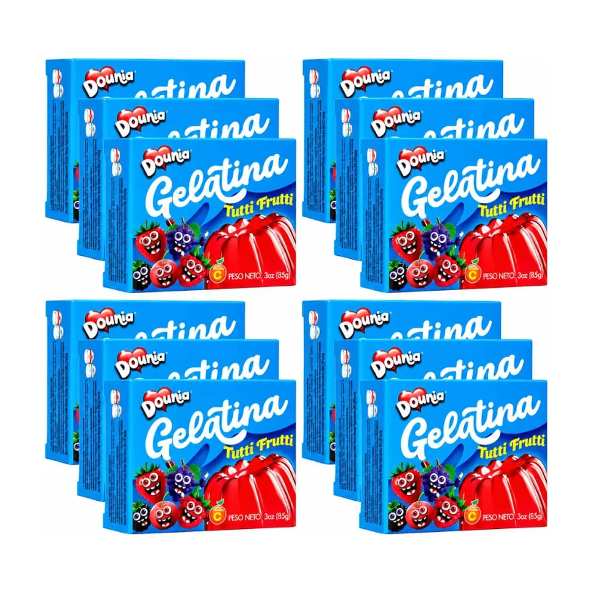 Gelatina con sabor a tutti frutti Dounia (12 x 85 g / 3 oz) - Miniatura 1