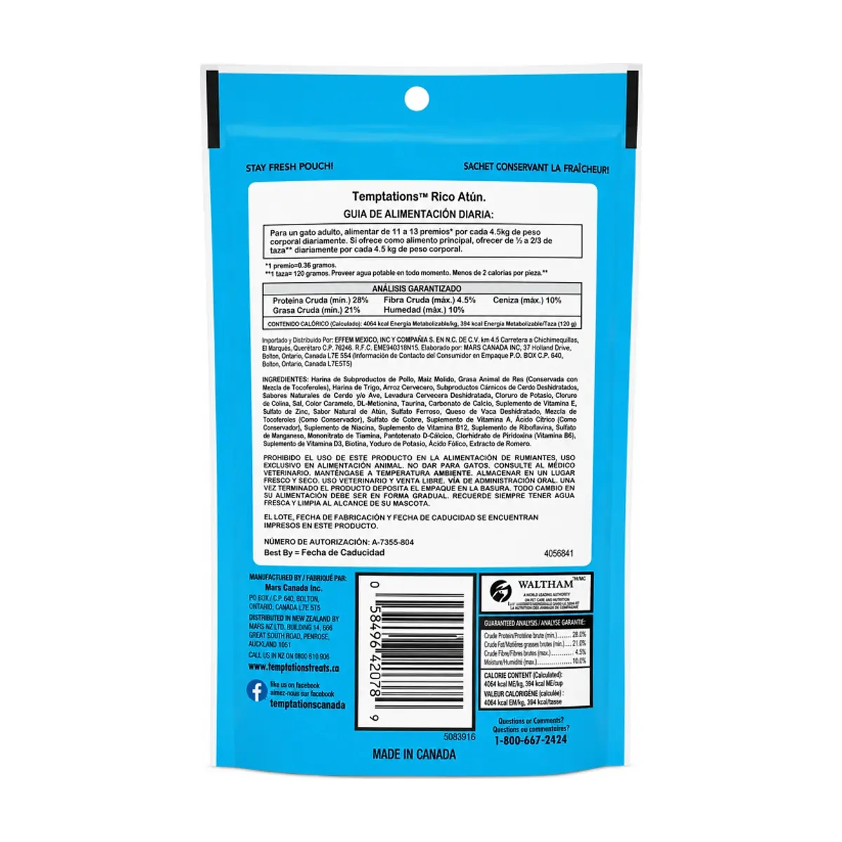 Golosinas para gatos con tentador sabor atún Whiskas Temptations (85 g / 3 oz) - Thumbnail 2