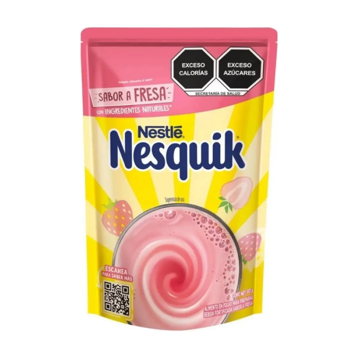 Alimento en polvo para preparar bebida sabor fresa Nestlé Nesquik Opti-Start (357 g / 12.59 oz)
