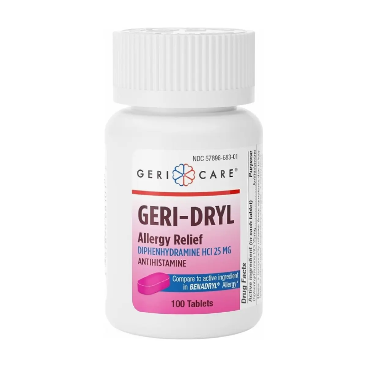 Difenhidramina HCI 25 mg Gericare (100 tabletas)