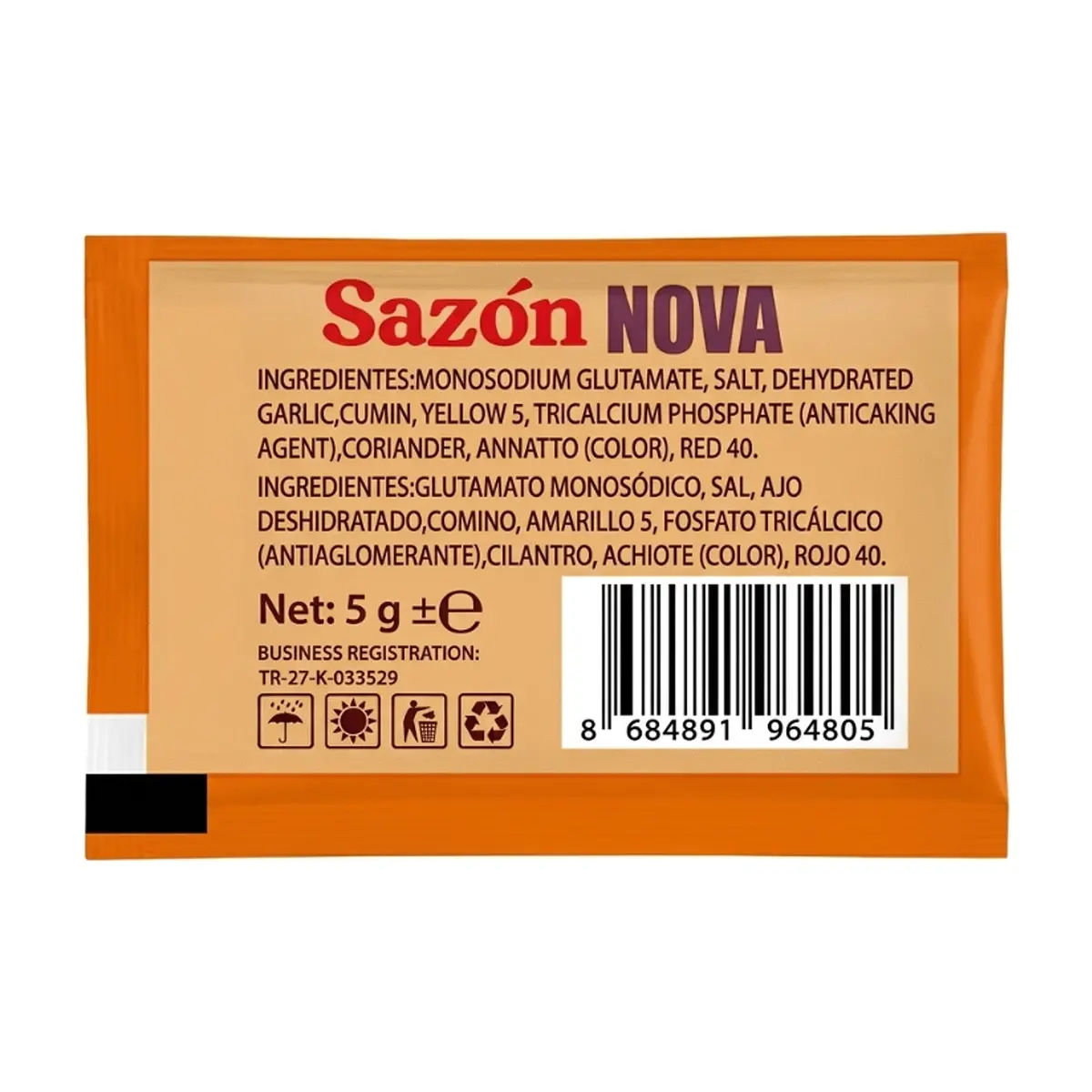 Sazón con Cilantro y Achiote NOVA (5 g) - Thumbnail 2
