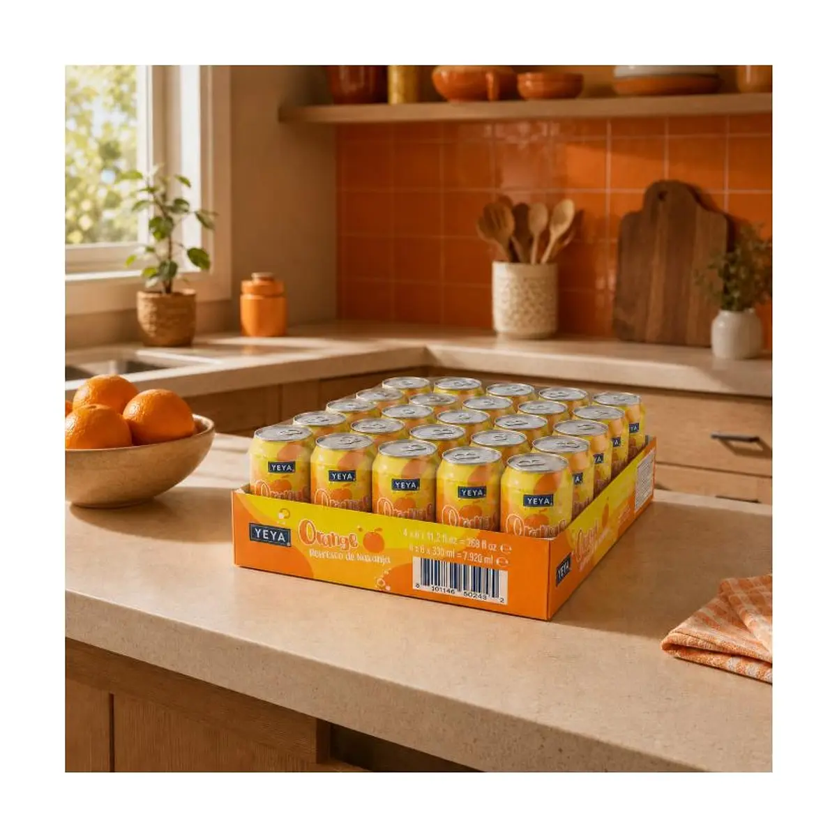 Caja de Refresco gaseado de naranja YEYA (24 x 330 ml) - Thumbnail 4