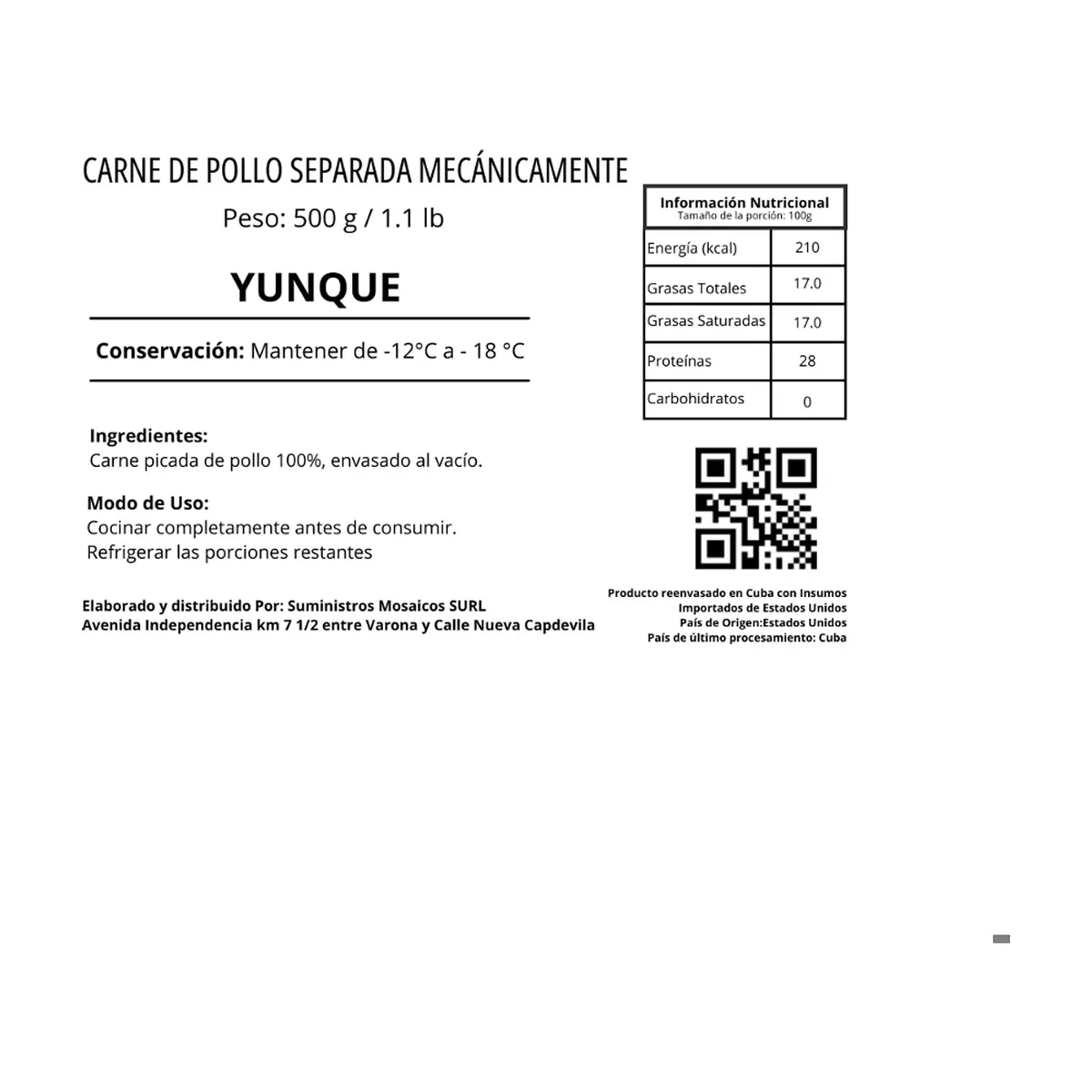 Carne de pollo separada mecánicamente Yunque (500 g / 1.1 lb) - Thumbnail 3