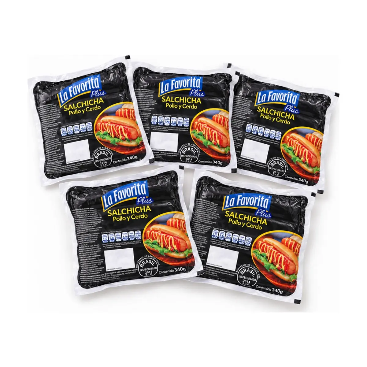 Salchichas de pollo y cerdo La Favorita (5 x 340 g / 12 oz) - Miniatura 1