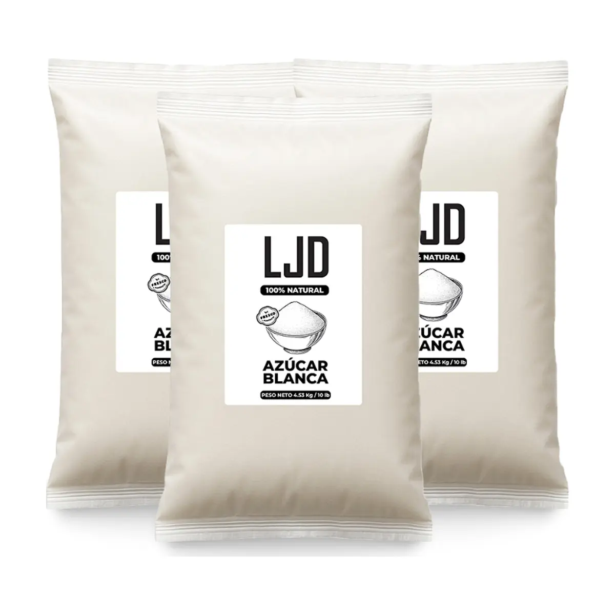 Azúcar blanca LJD (3 x 4.53 kg / 10 lb)