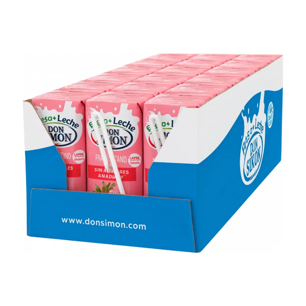 Bebida refrescante de zumo de fruta + leche sabor fresa y plátano Don Simon (24 x 200 ml)