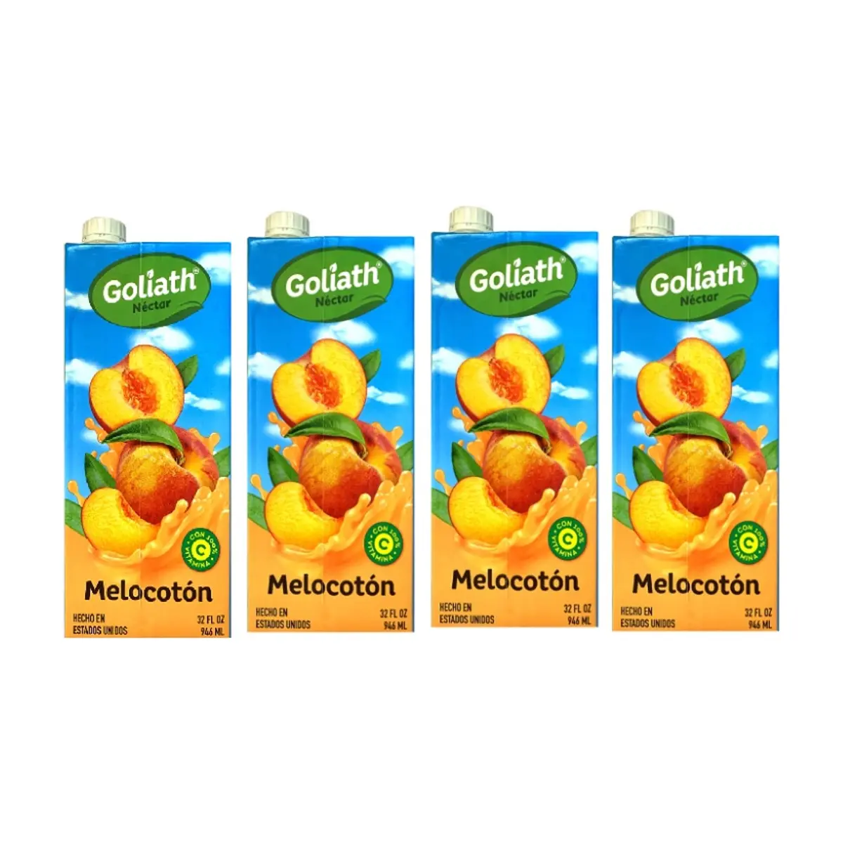 Jugo de melocotón Goliath (4 x 946 ml / 32 fl oz)