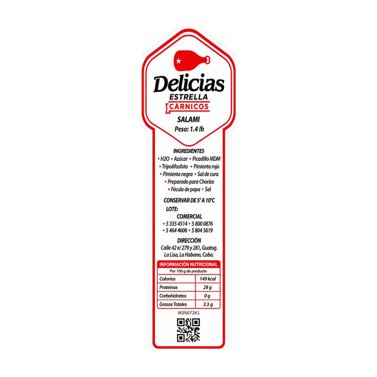 Salami Delicias Estrella (636 g / 1.4 lb) - Miniatura 2