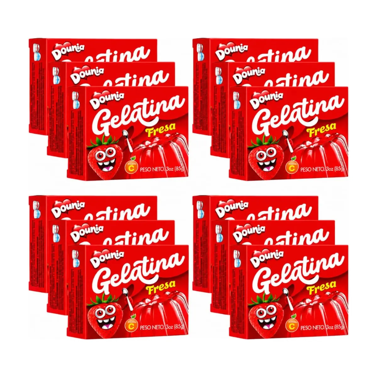 Gelatina con sabor a fresa Dounia (12 x 85 g / 3 oz) - Miniatura 1
