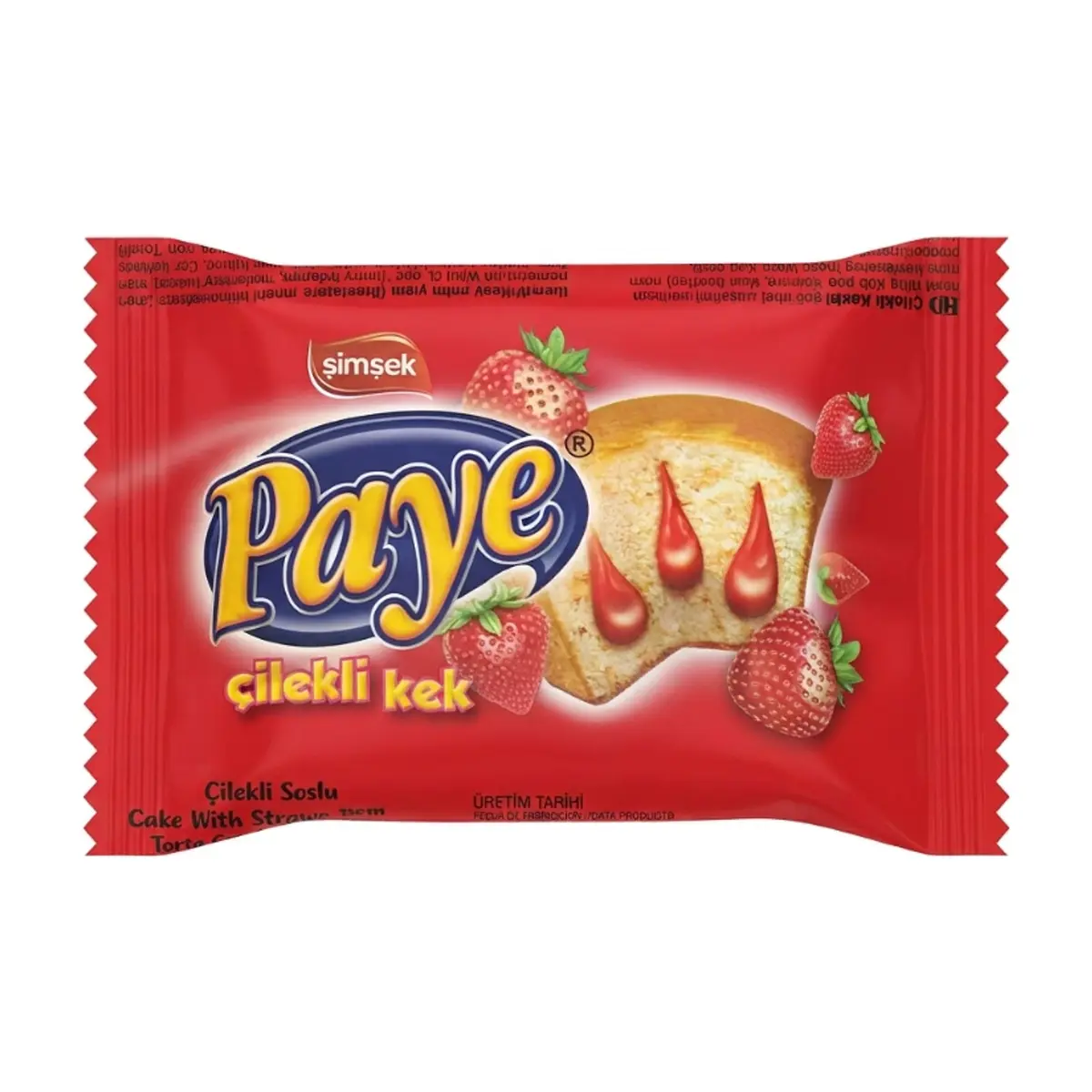 Pastelito de vainilla relleno con crema de fresa Paye Simsek (25 g)