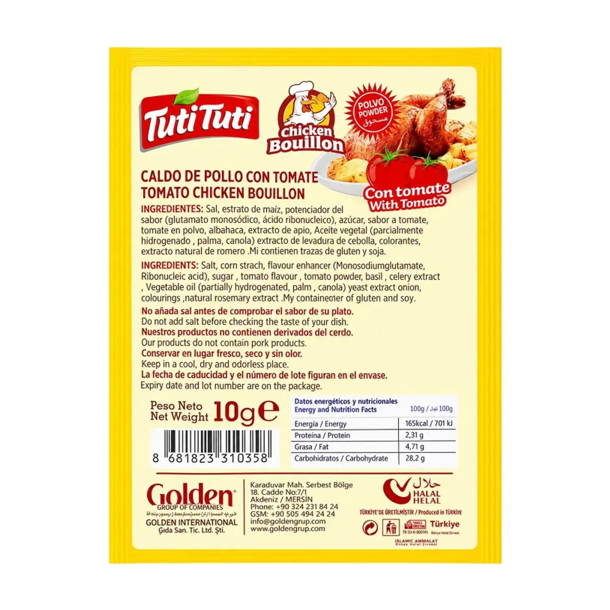 Caldo de pollo con tomate Tuti Tuti (10 g / 0.35 oz) - Thumbnail 2