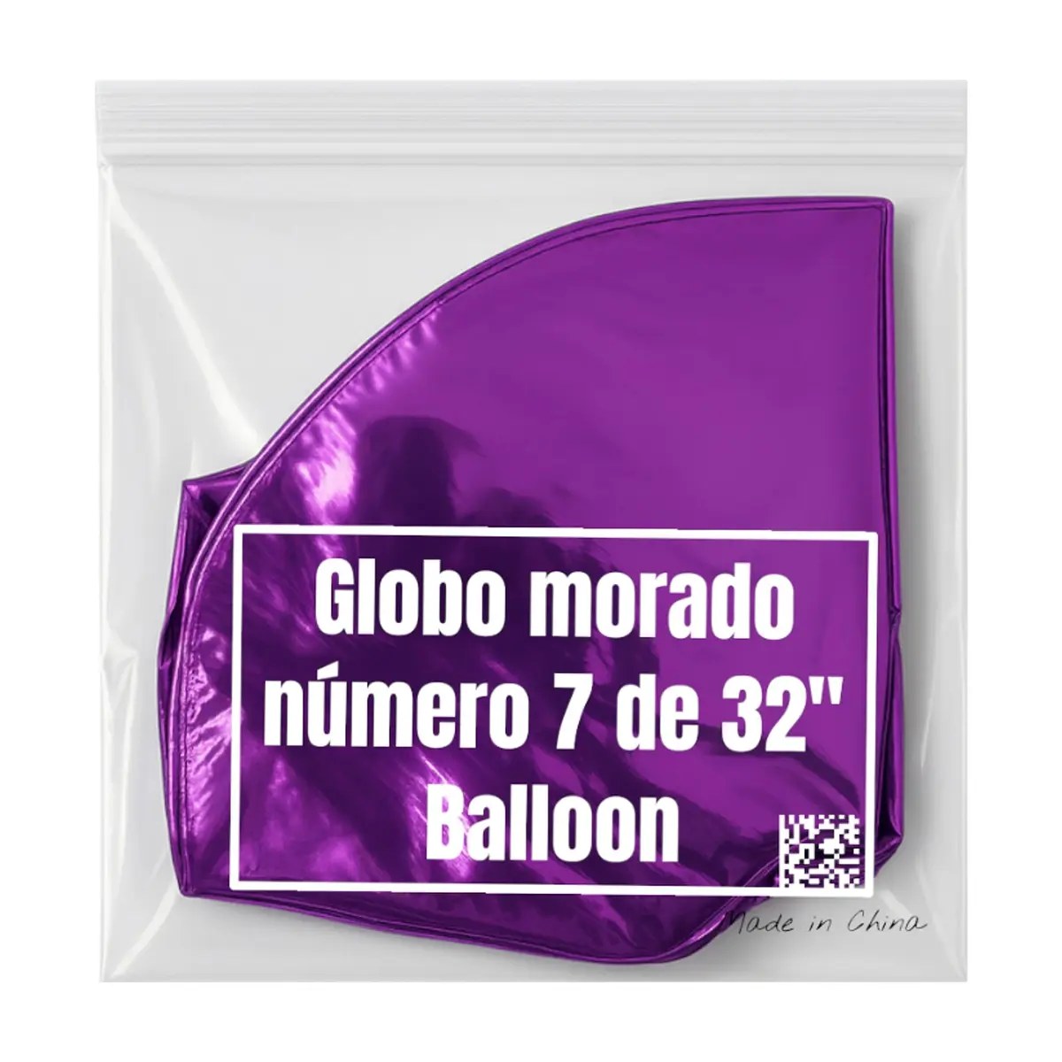 Globo morado número 7 de 32 pulgadas Balloon - Thumbnail 2