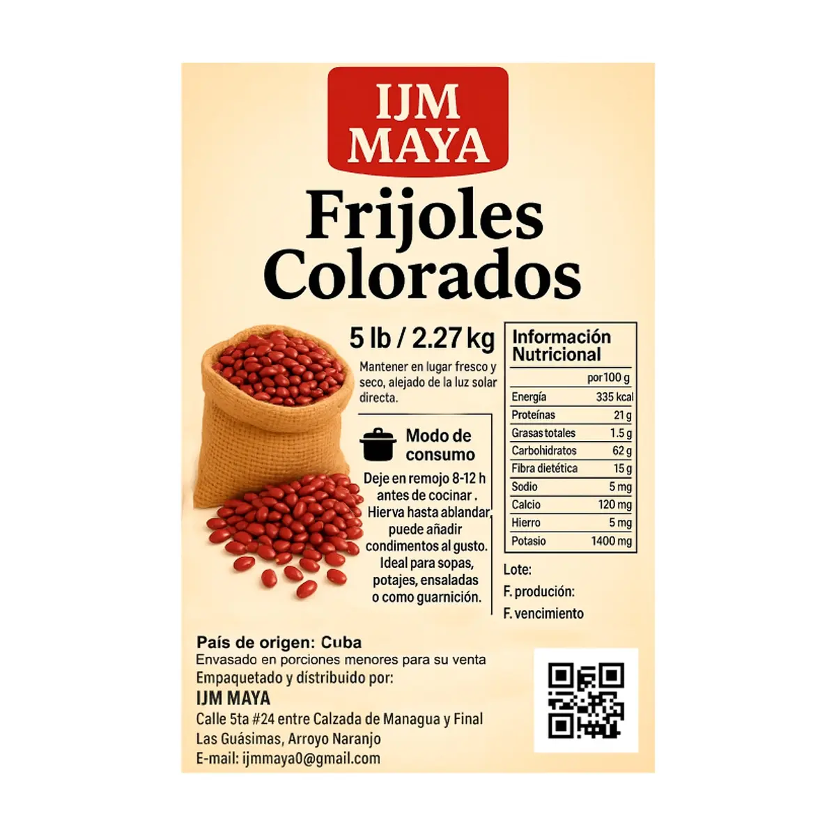 Frijoles colorados IJM Maya (2.26 kg / 5 lb) - Thumbnail 3