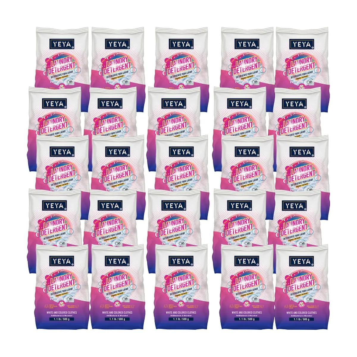 Detergente en polvo con aroma a flores YEYA (25 x 500 g / 1.1 lb) - Miniatura 1