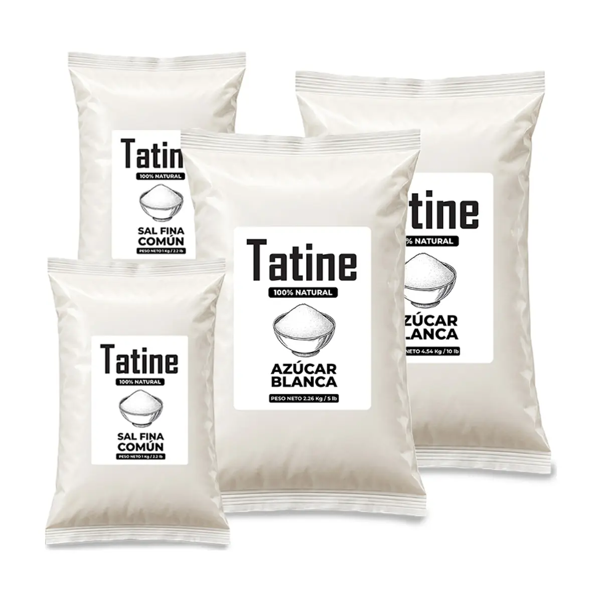 Combo dulce y salado Tatine #5: Sal fina común Tatine + Azúcar blanca Tatine