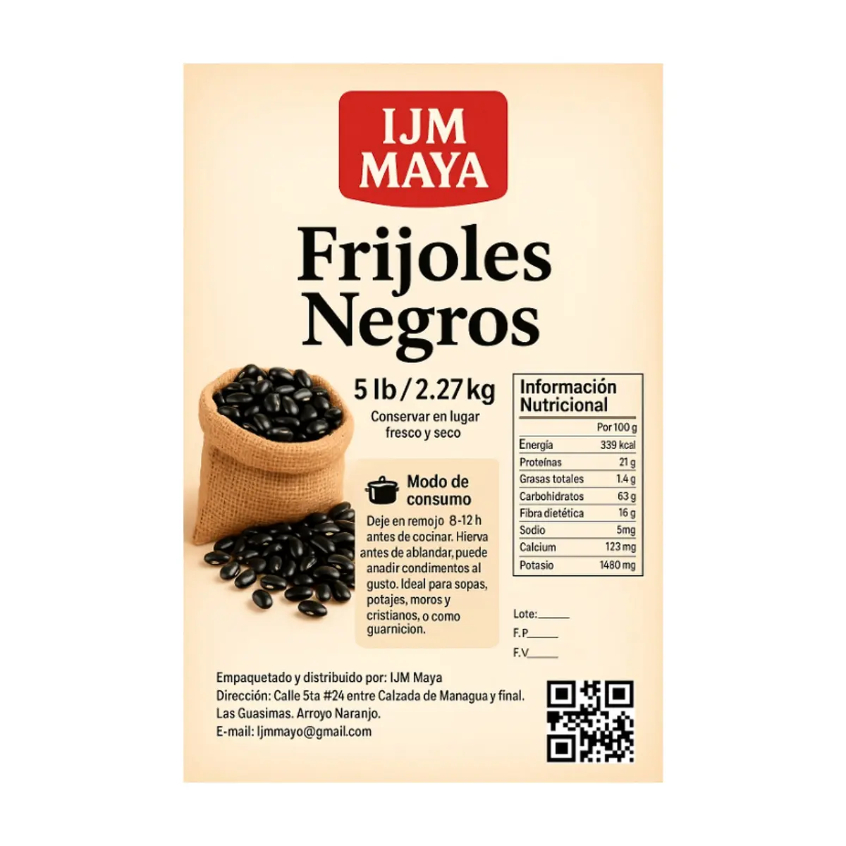 Frijoles negros IJM Maya (2.26 kg / 5 lb) - Thumbnail 3