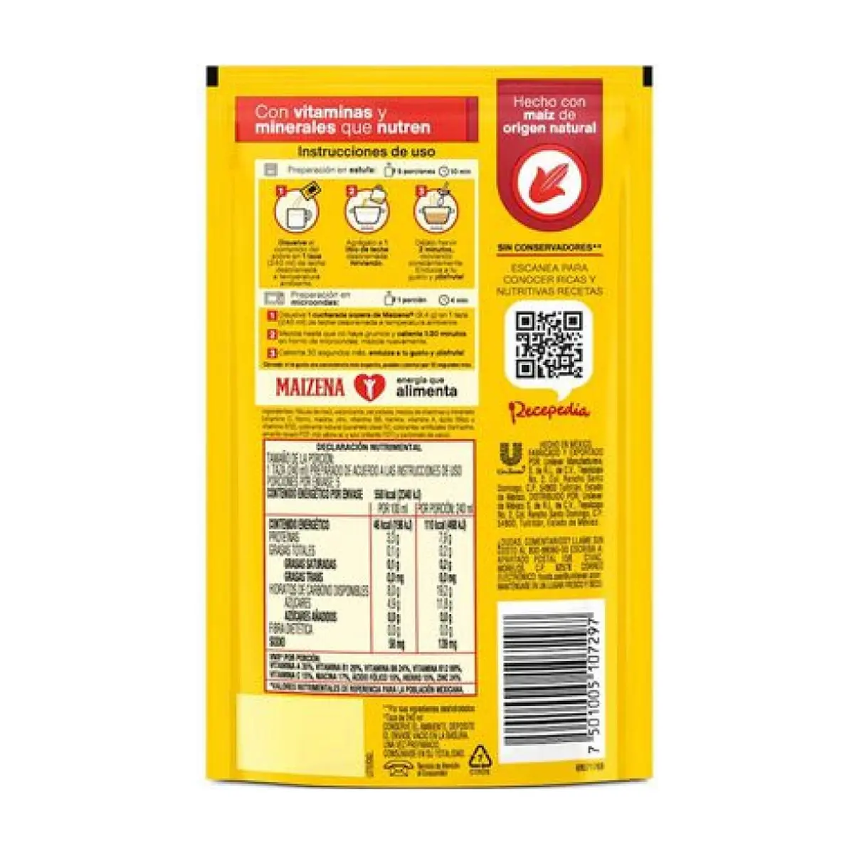 Atole sabor chocolate Maizena (45 g / 1.6 oz) - Thumbnail 2