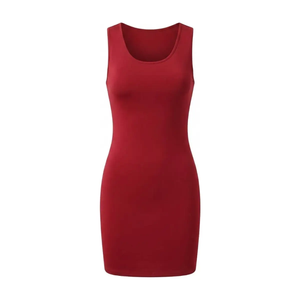 Vestido corto sin mangas de color rojo con cuello redondo Torbex (Talla única)