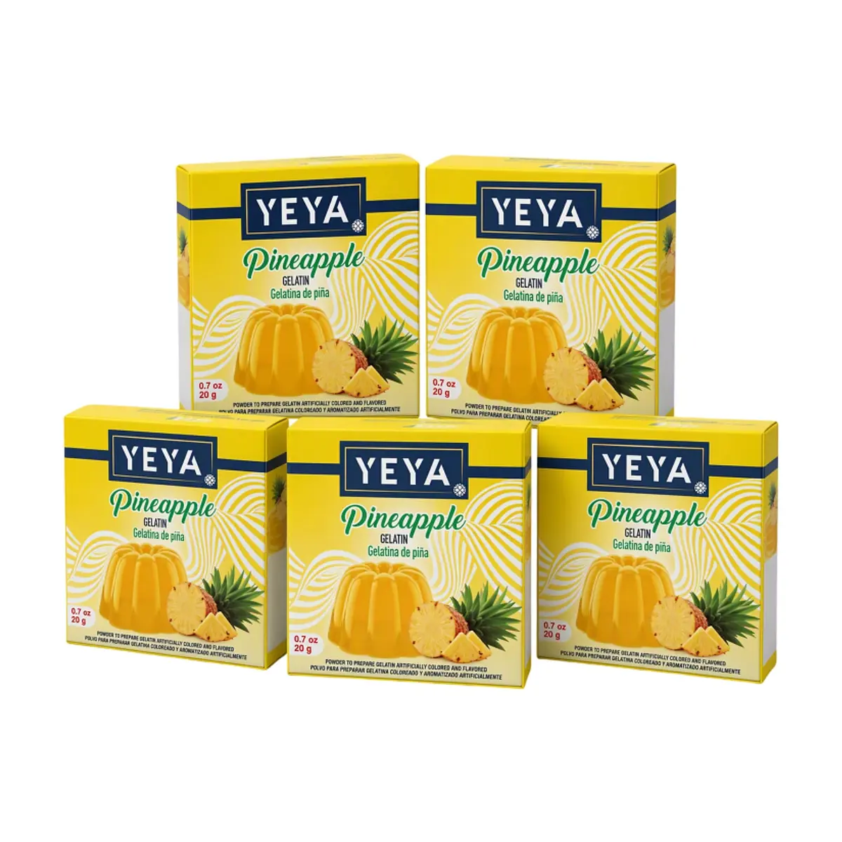 Gelatina sabor piña YEYA (5 x 20 g)
