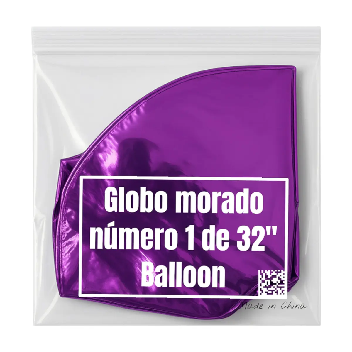 Globo morado número 1 de 32 pulgadas Balloon - Thumbnail 2