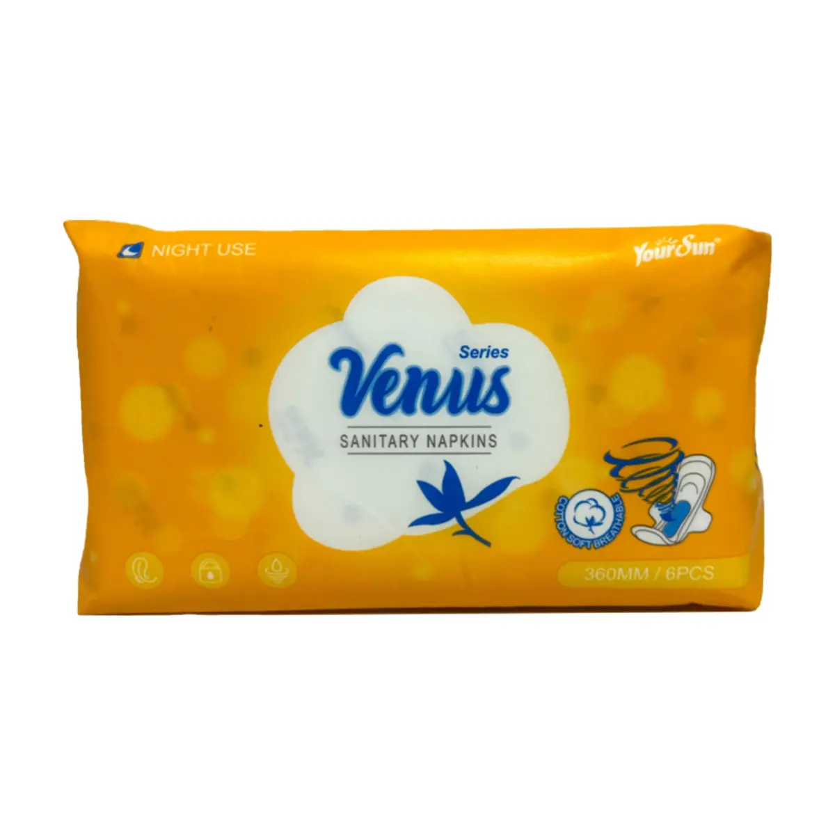 Toallas femeninas - íntimas - con alas uso nocturno Venus (6 U)