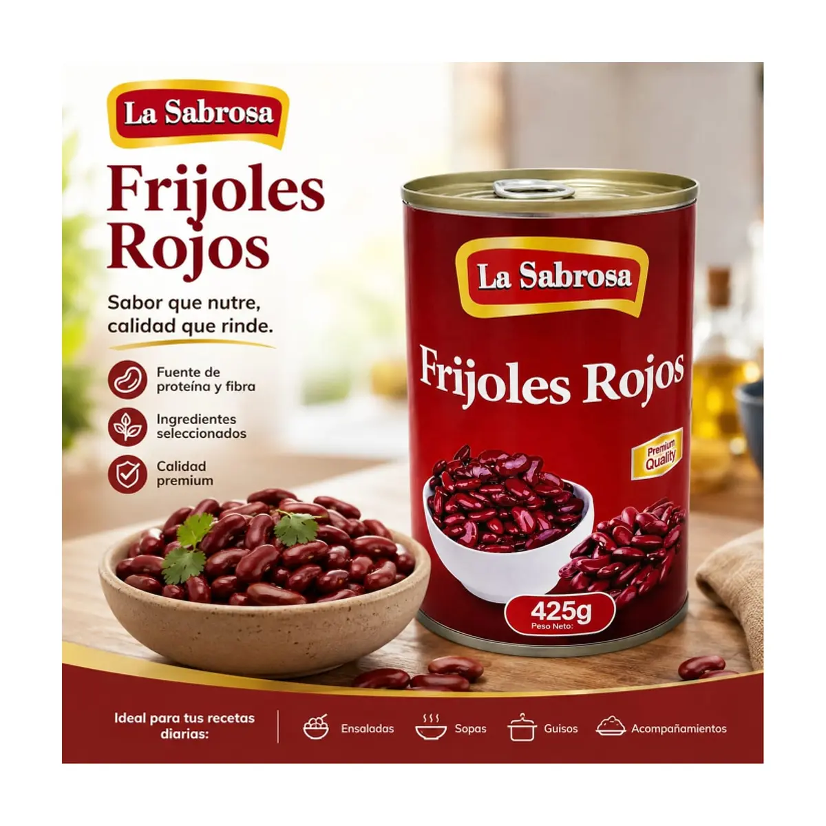 Frijoles rojos enlatados La Sabrosa (425 g / 14.99 oz) - Thumbnail 5