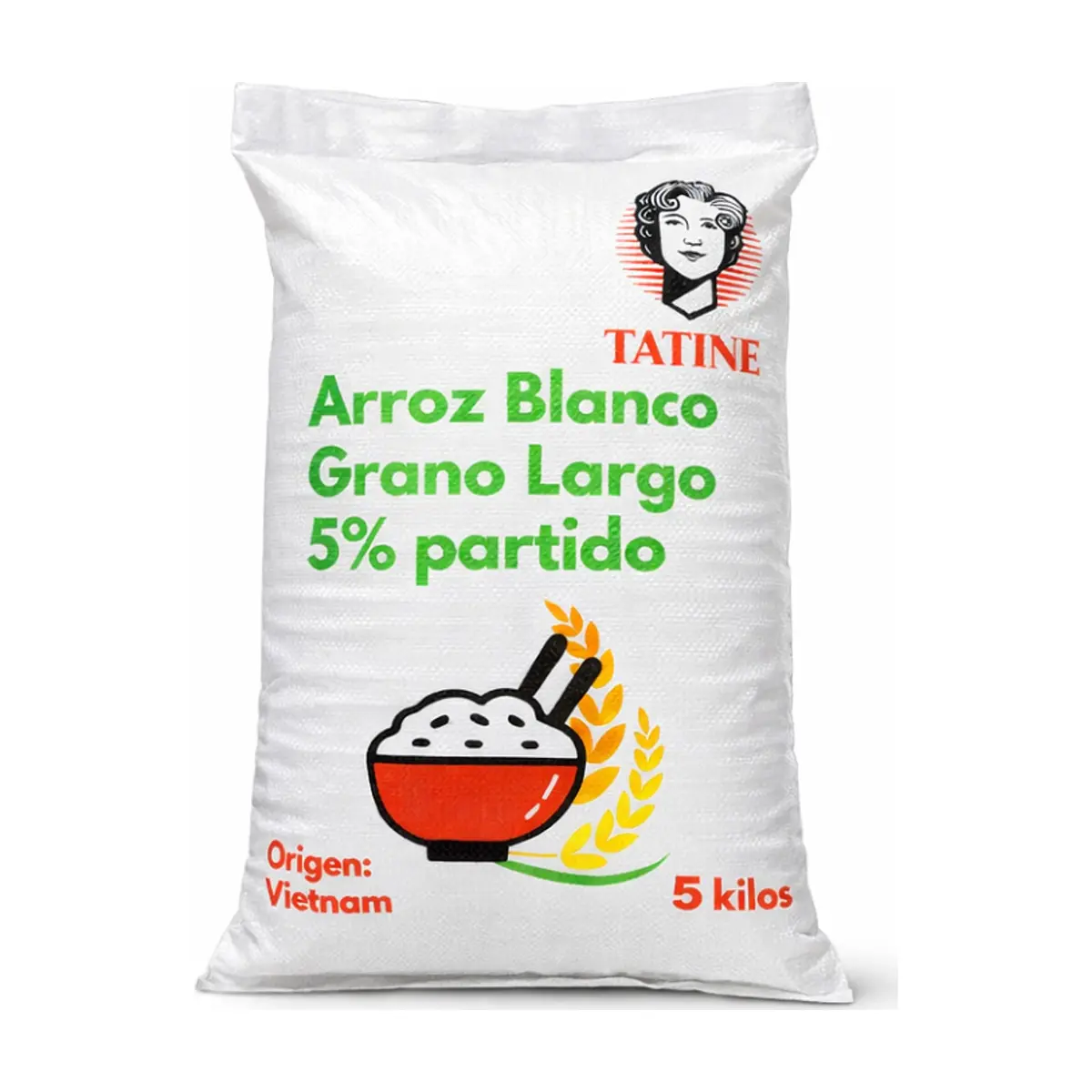 Arroz de grano largo 5% de grano partido Tatine (5 kg / 11.02 lb)