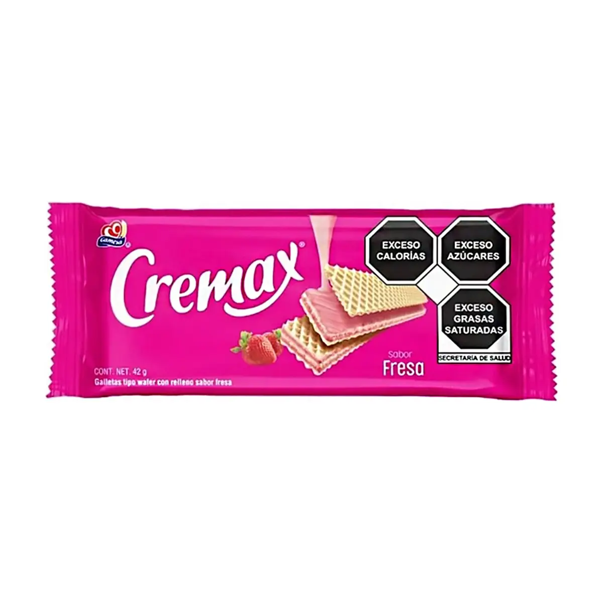 Galletas tipo wafer con relleno sabor a fresa Gamesa Cremax (42 g / 1.48 oz)