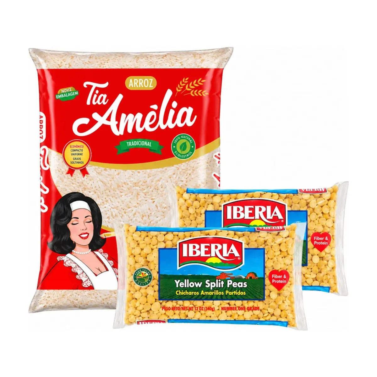 Combo Arroz Tia Amelia y dos chícharos amarillos iberia - Miniatura 1
