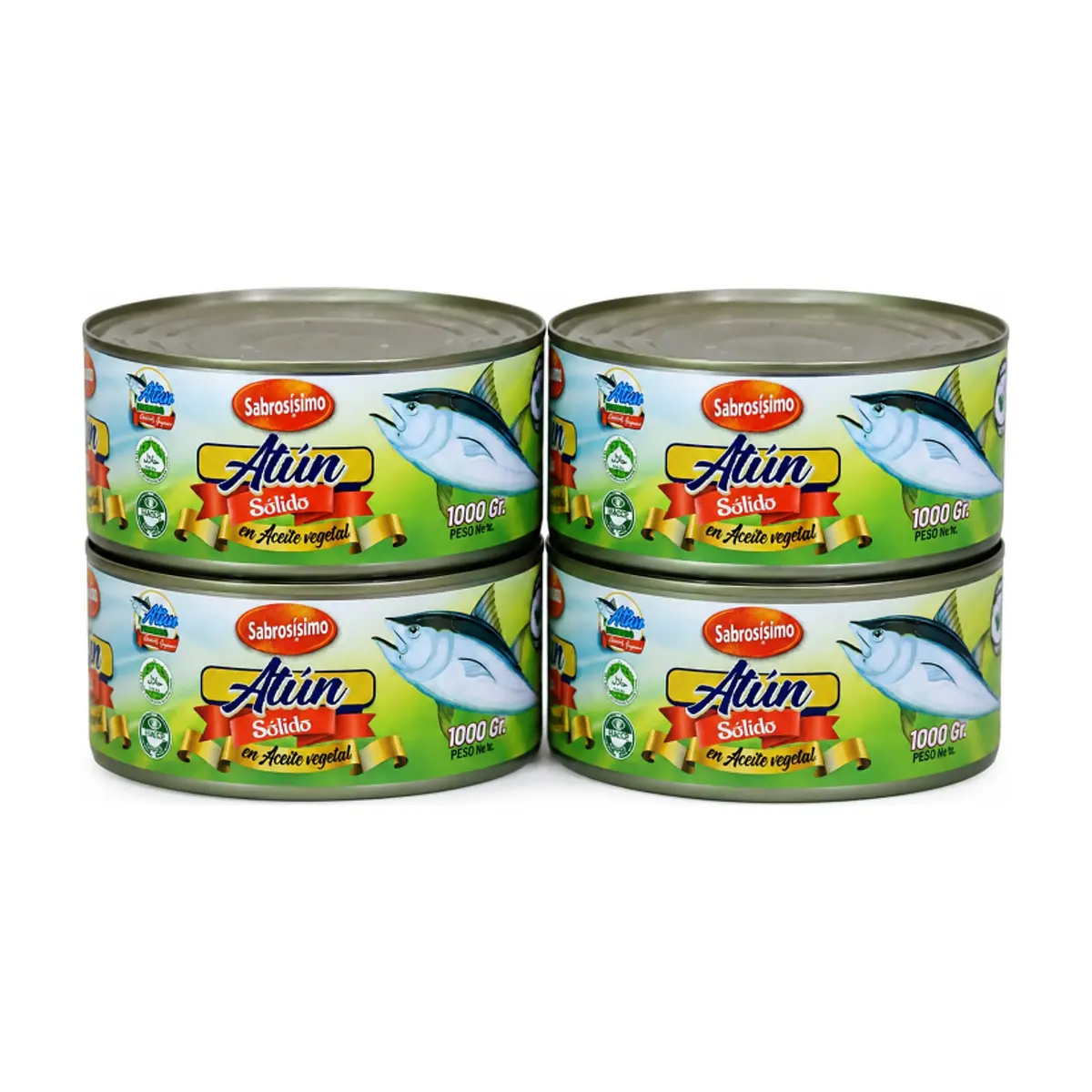 Combo Trozos de atún en aceite Sabrosísimo (4 x 1 kg / 2.2 lb) - Imagen 1