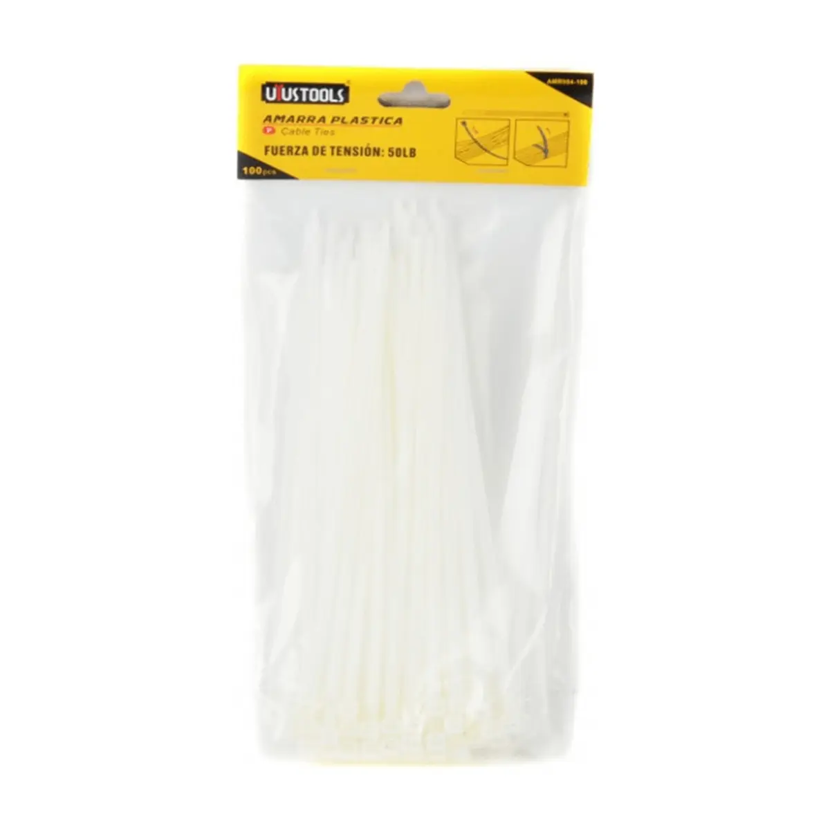 Amarra plástica - bridas o zunchos - blanca 2.5 mm x 160 mm Uyustools (100 U)