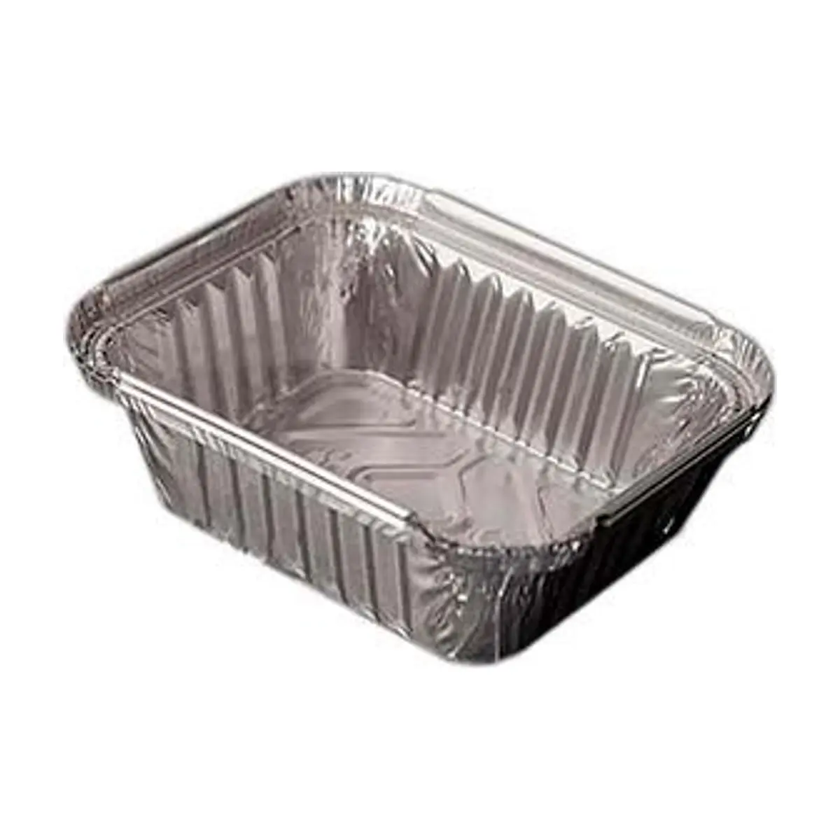 Envase Plateado Rectangular Paquete de 100 u (19.4X14.4CM ALTURA 3.3CM)
