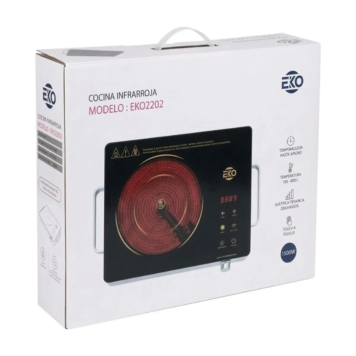 Cocina infrarroja compatible con todo tipo de utensilios 1500 W EKO EK02202 - Thumbnail 3