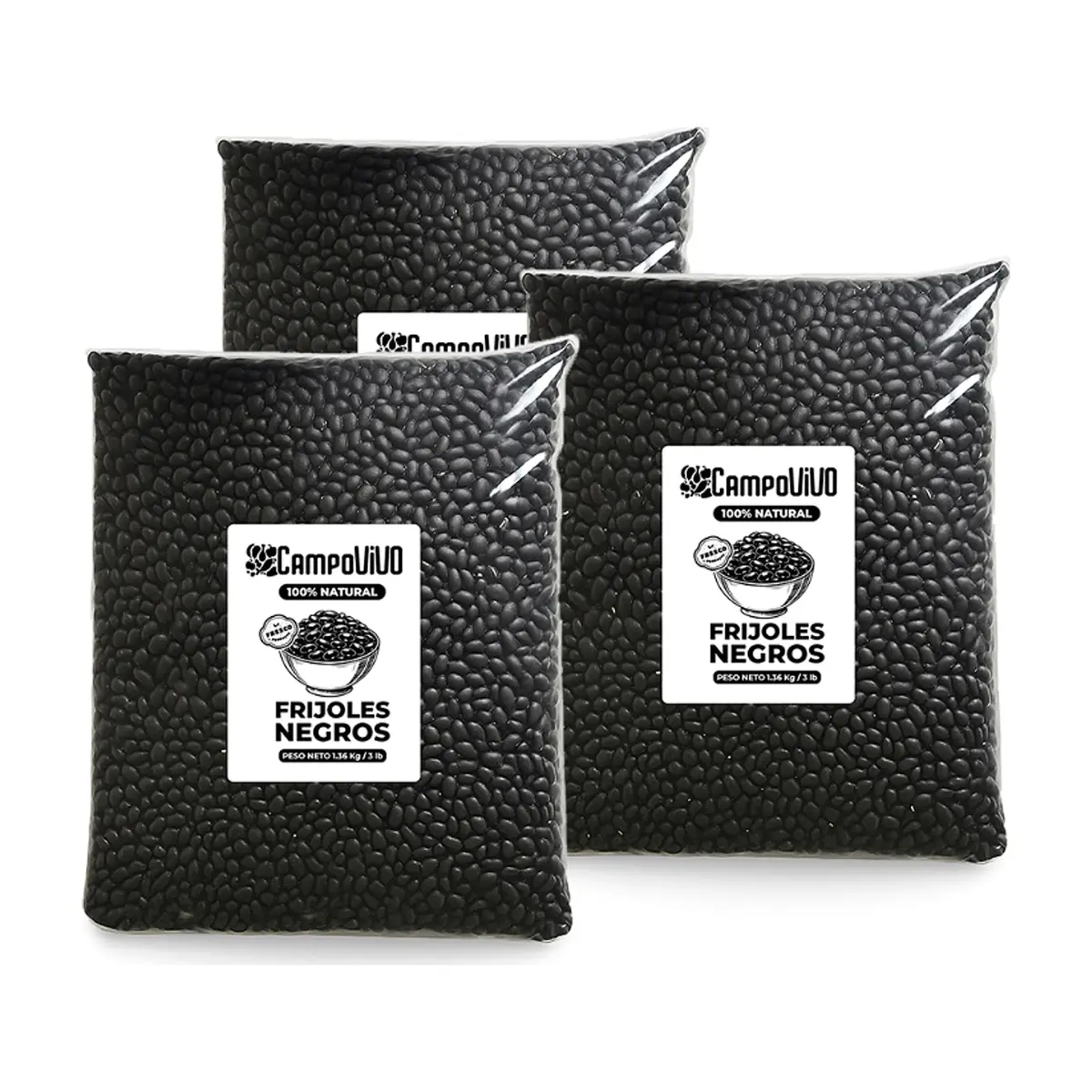 Frijoles negros Campo Vivo (3 x 1.36 kg / 3 lb)