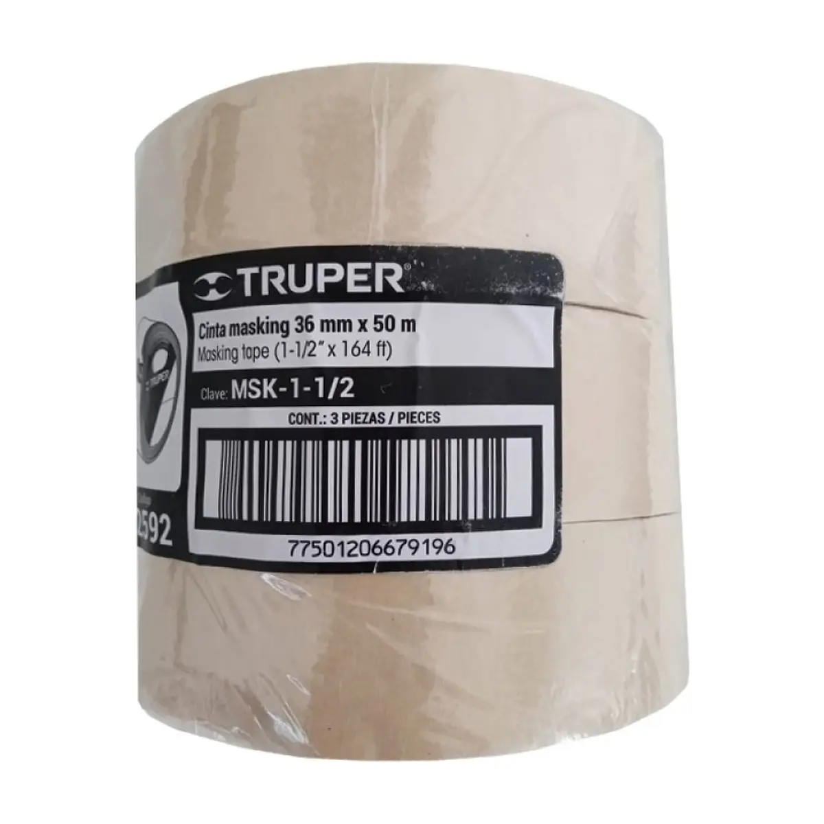 Conjunto de 3 masking tape 36 mm x 50 m Truper - Thumbnail 2