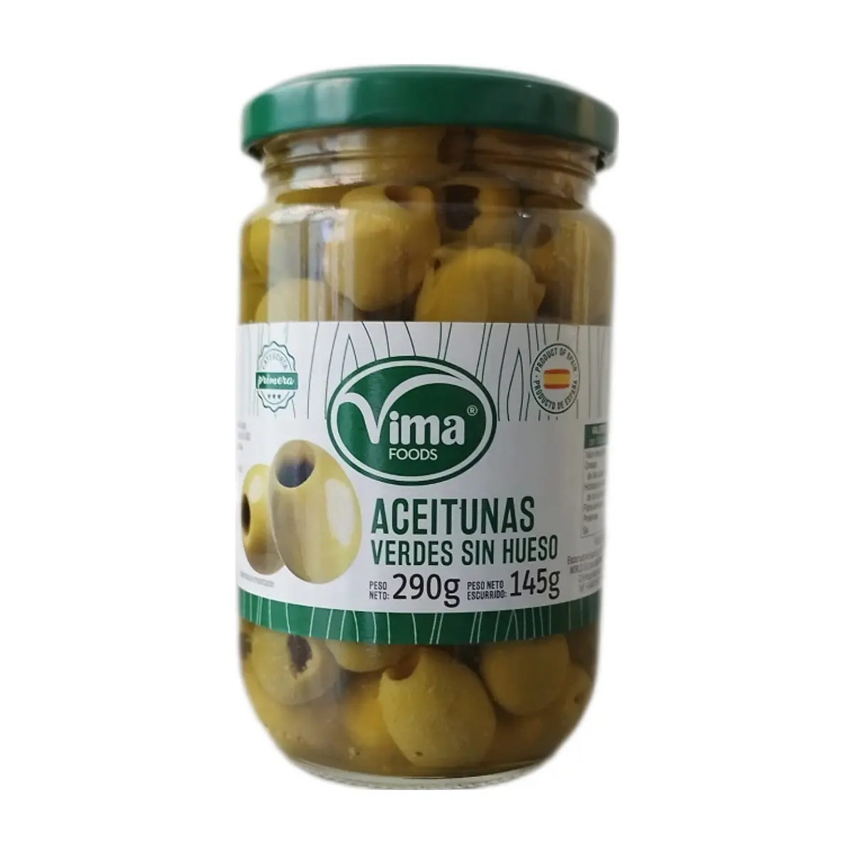Aceitunas verdes sin hueso Vima Foods (290 g / 10.22 oz)
