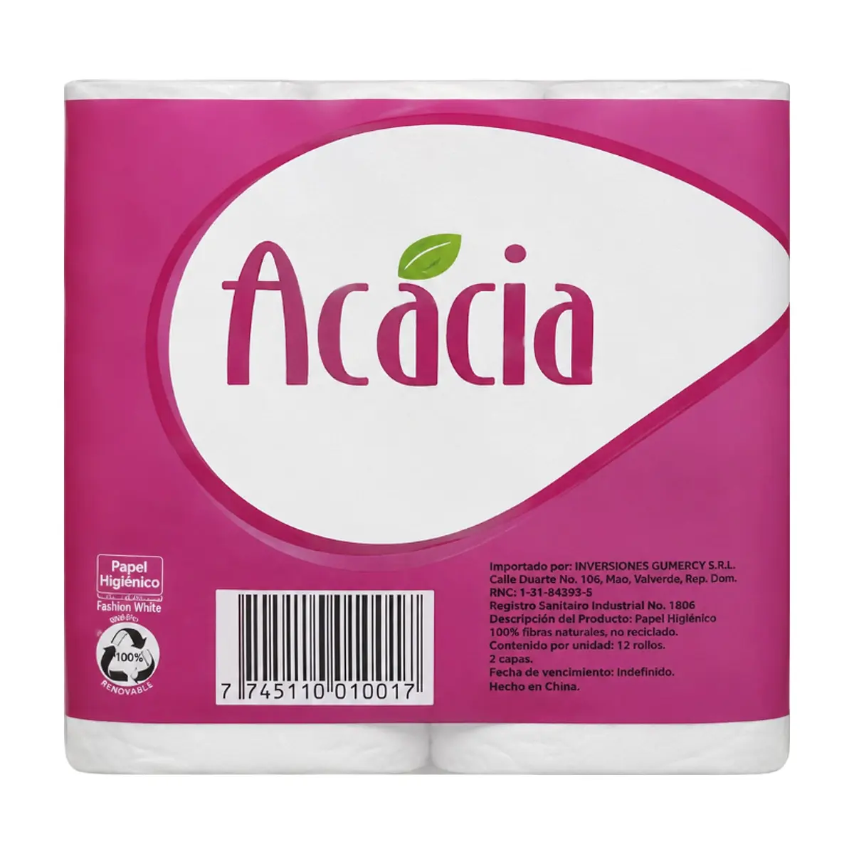 Papel sanitario doméstico doble hoja Acácia (12 U) - Thumbnail 2