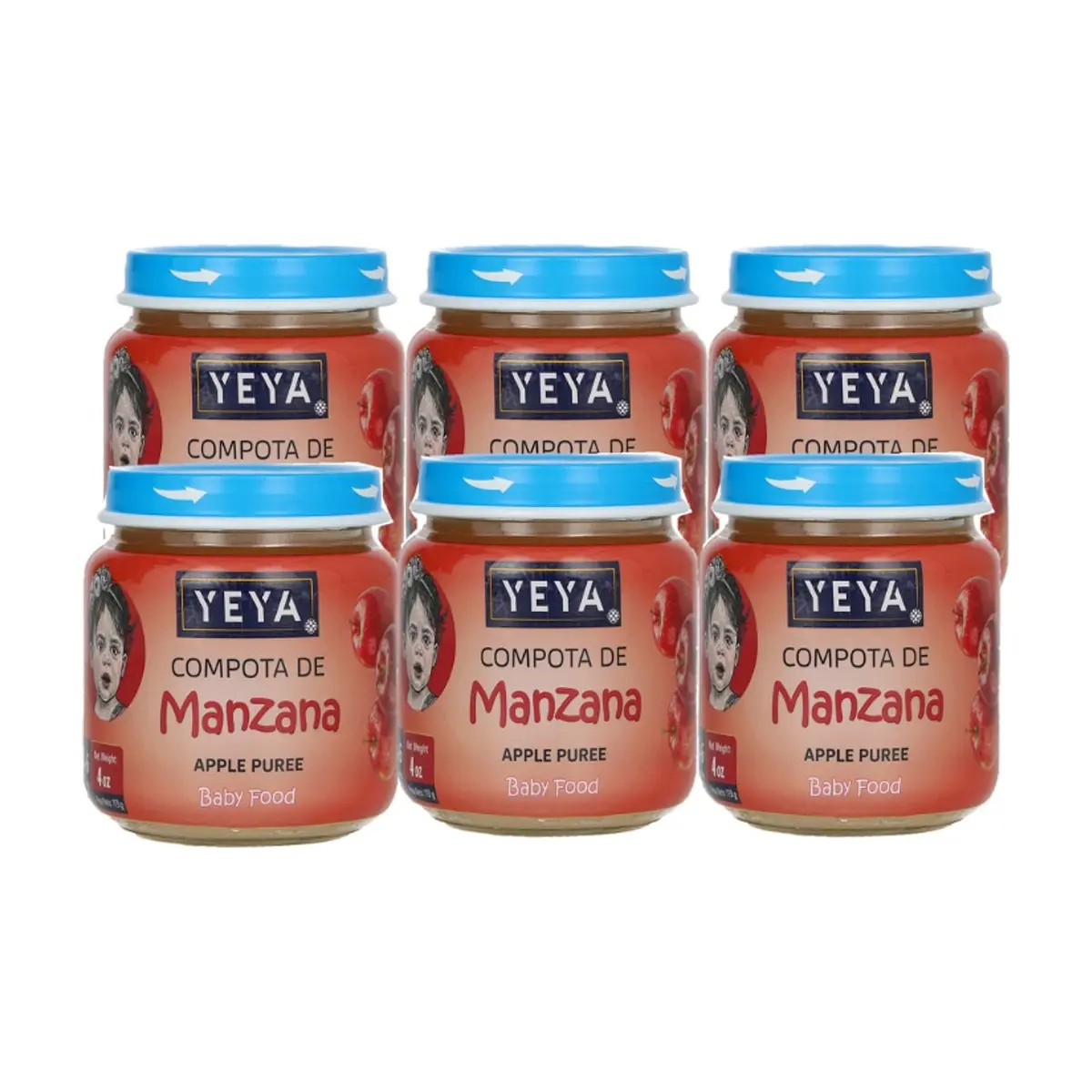 Compota de manzana YEYA (6 x 113 g / 4 oz)
